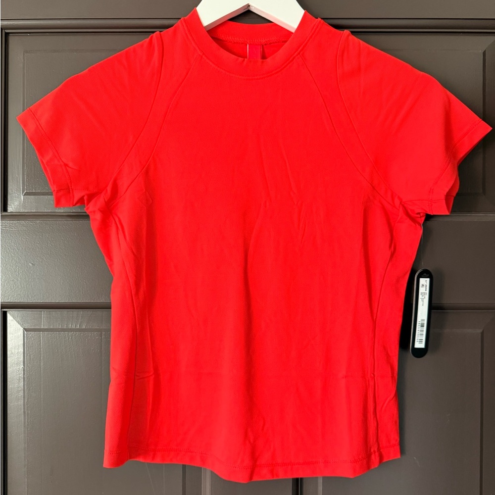 NikeSKIMS NIKE SKIMS Airy Baby Tess Ruby Red Small Short Sleeve Cre Neck NWT New